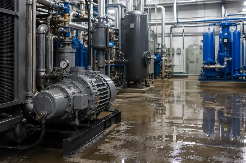 Industrial compressor and process equipment used with Summit cleaners degreasers and descalers